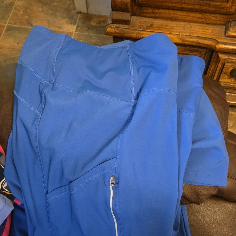 Women's High-Waist Scrub pants in Blue